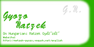 gyozo matzek business card